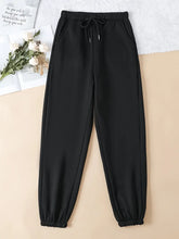 High Waist Jogger Pants, Solid Color Slant Pockets Casual Pants For Spring & Fall, Women's Clothing