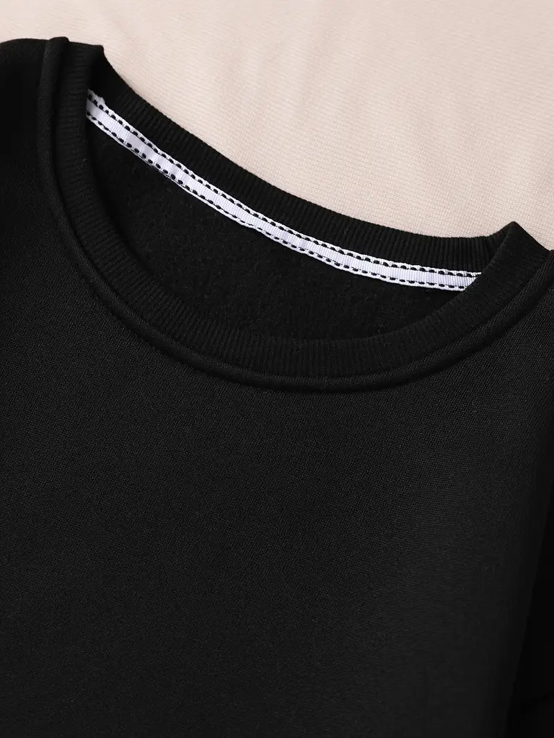 Women's Winter Casual Long Sleeve Crew Neck Sweatshirt, Black Shirt 🖤👕